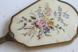 Antique Floral Needlepoint Vanity Set