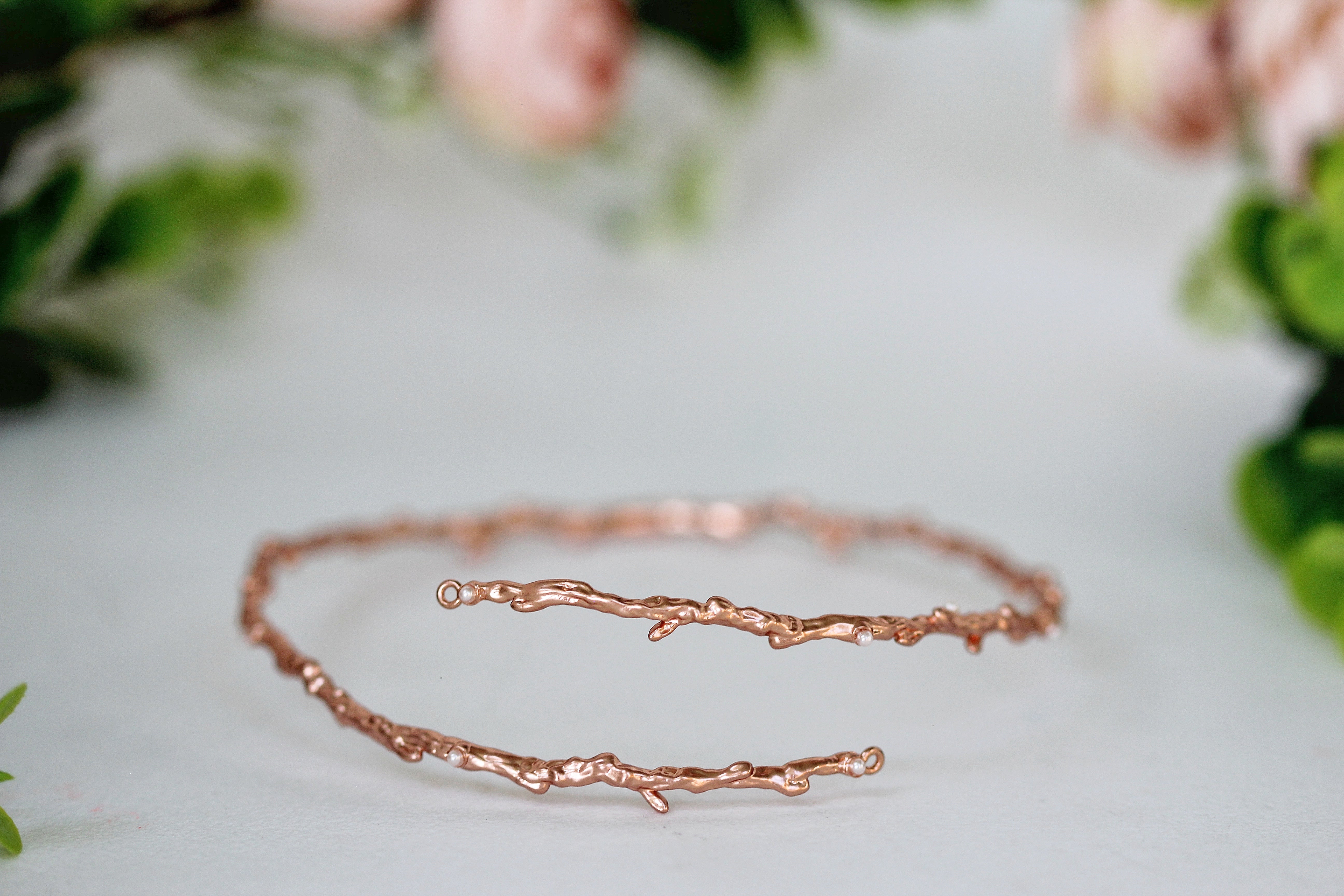 Rustic Branch w/ Seed Pearls Arm Band