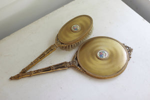 Antique Gold Floral Vanity Set