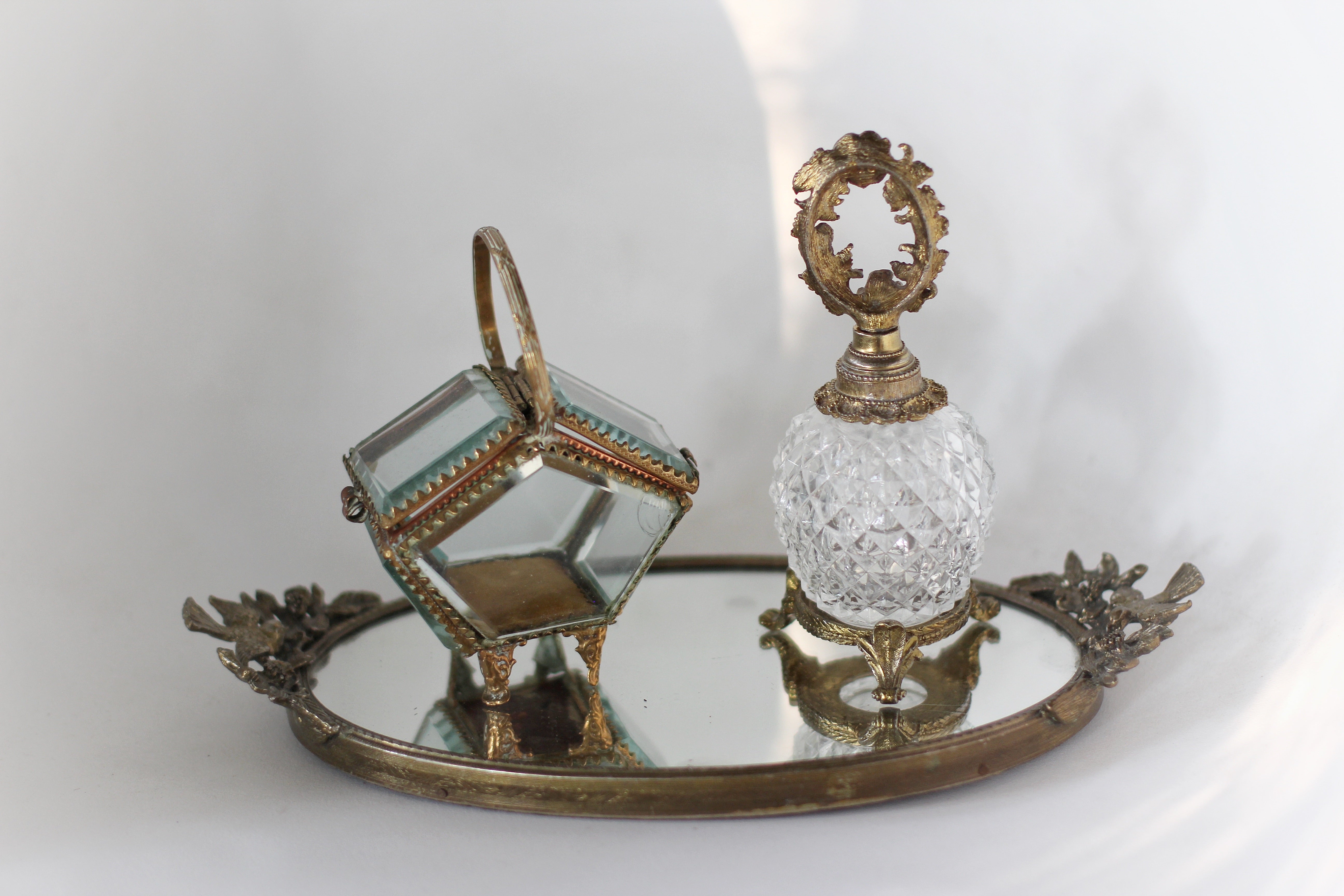 Antique Floral Wreath Perfume Bottle