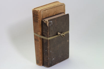 Two Antique Books Hardback Brown Colors