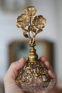 Antique Matson Floral Glass Perfume Bottle