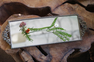 Antique Rectangle Roses Mirror Tray