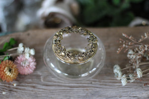 Antique Floral Filigree Bronze Jar