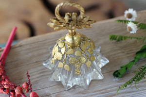 Antique Rare Floral Leaf Collar Perfume Bottle
