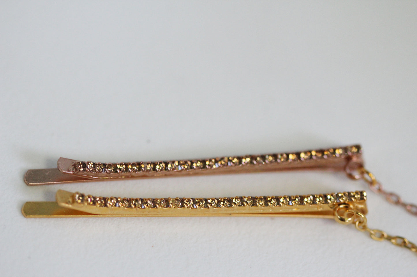 Crystals Leaf Chain Bobby Pin