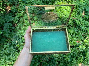Antique Turquoise Floral Jewelry Box