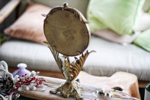 Vintage Gold Vanity Pedestal Mirror