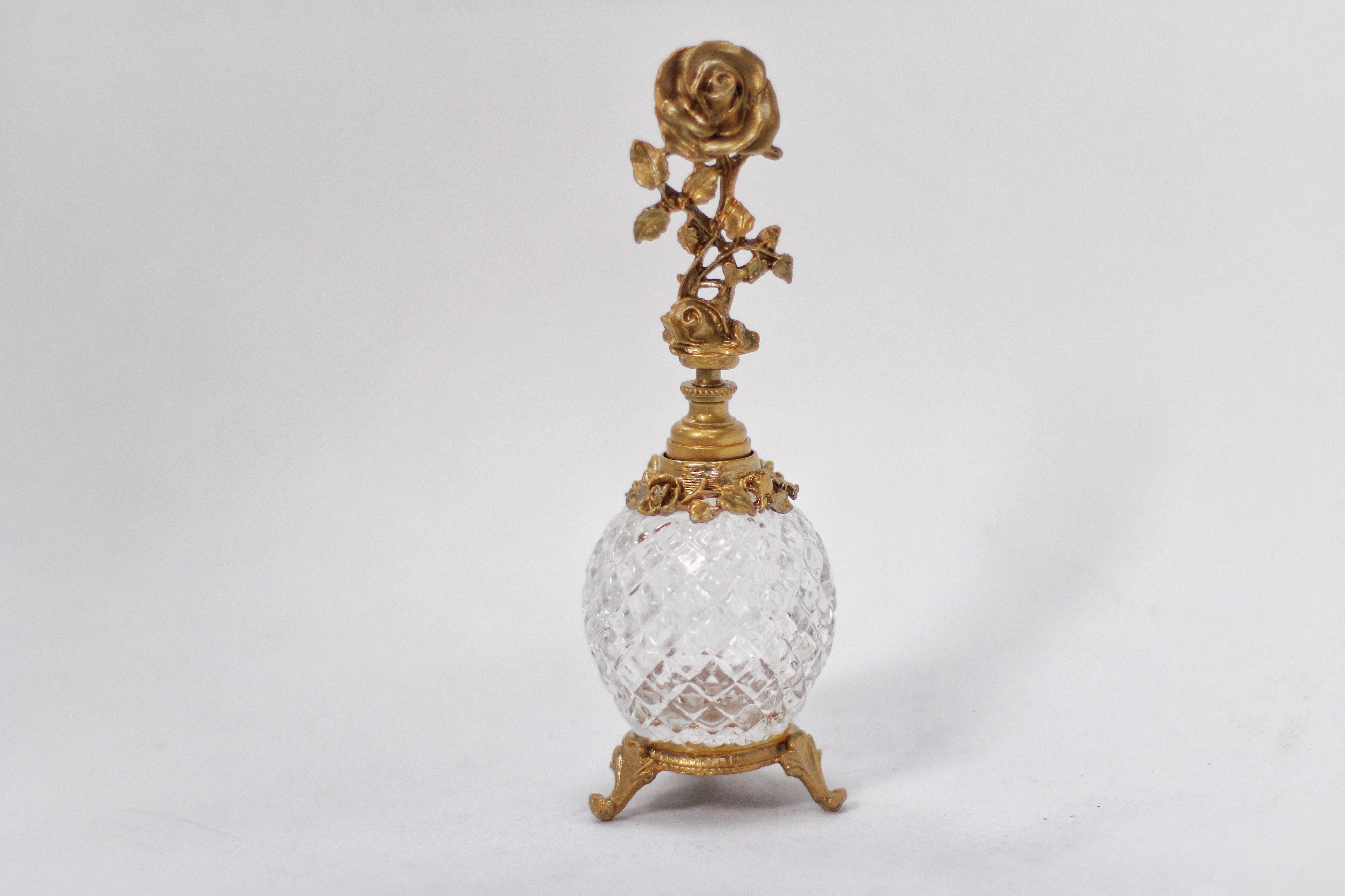 Antique Stylebuilt Tall Rose Perfume Bottle
