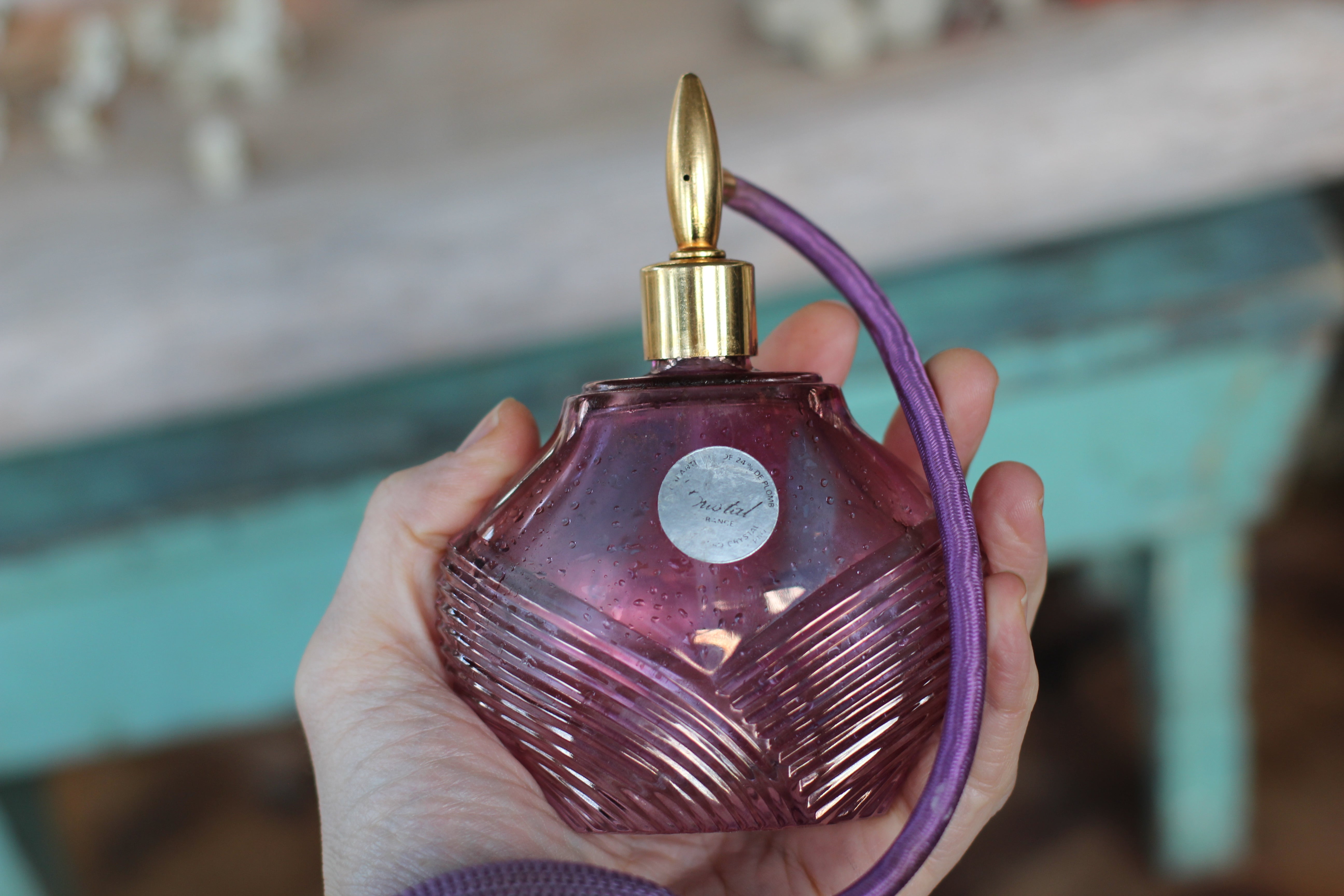 Antique Purple Long Spray Automizer Perfume Bottle