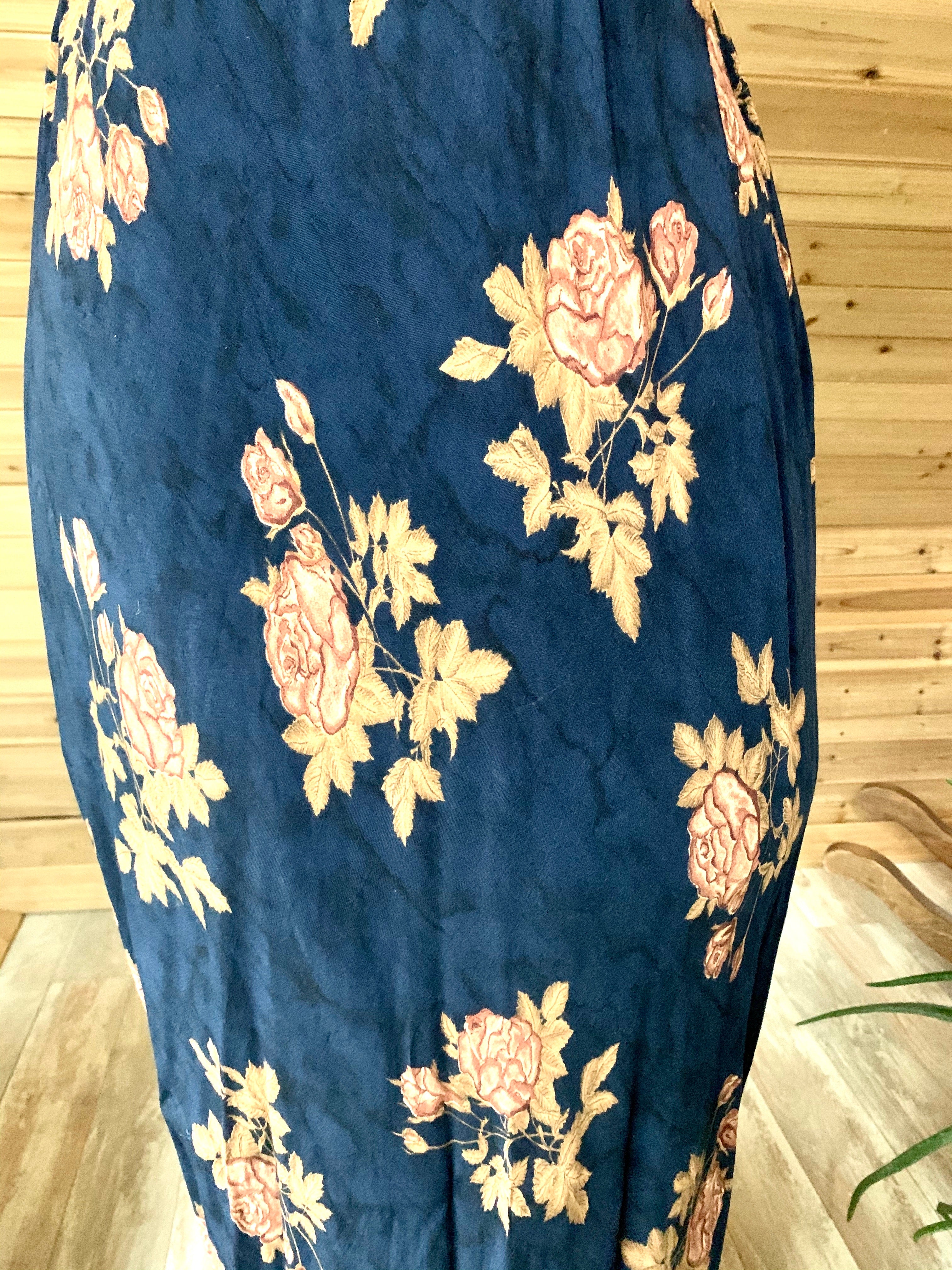 Vintage Floral Navy Carol Anderson Skirt