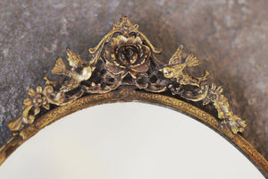 Antique Floral Birds Mirror Tray