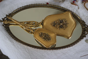 Antique Bronze Floral Vanity Set