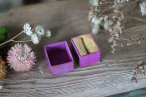 Antique Rustic Fuchsia Cardboard Ring Box