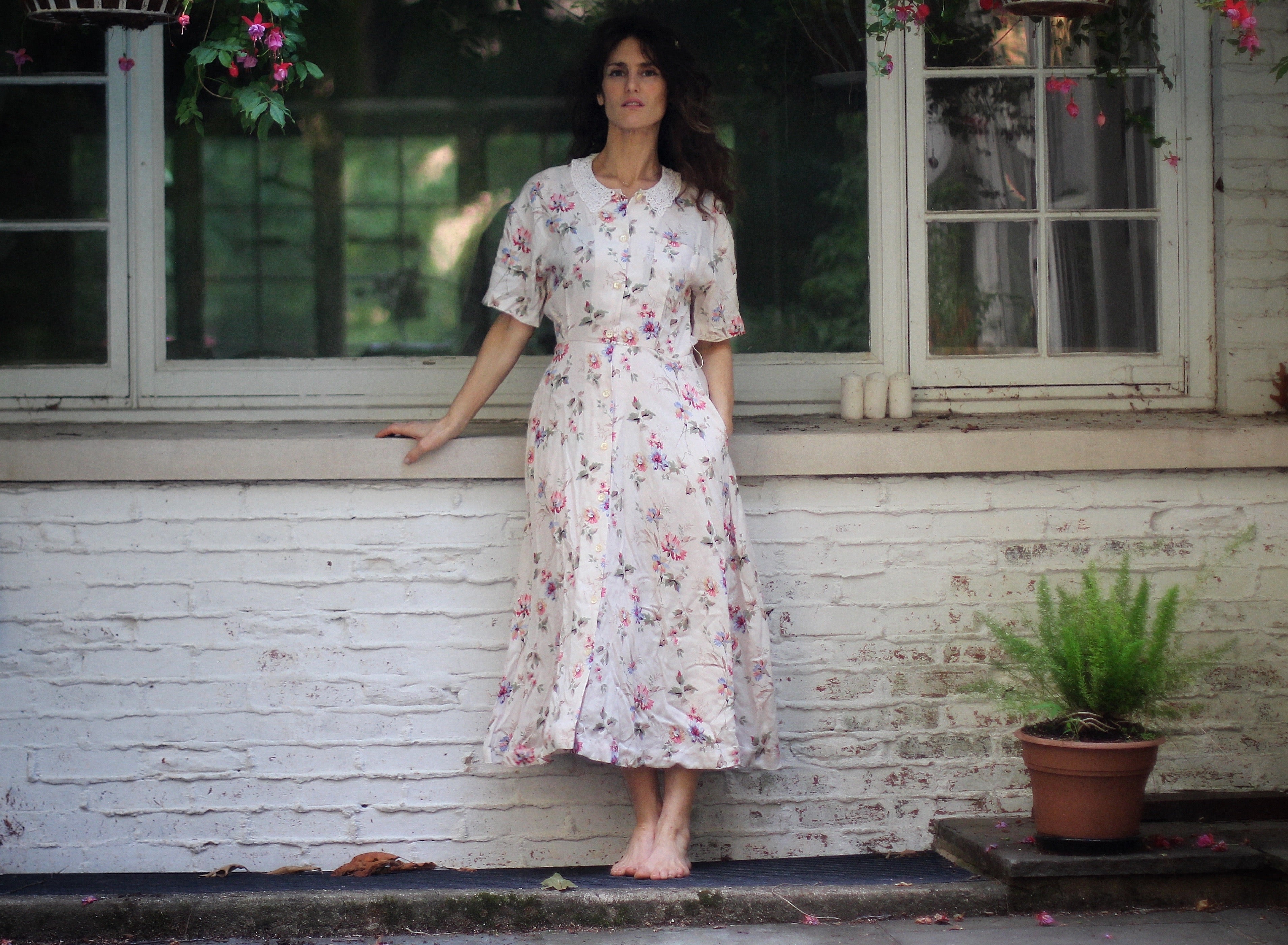 Vintage Pink Talbots Floral Dress