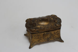 Antique Bronze Roses Art Nouveau Jewelry Box