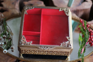 Antique Floral Rectangular Jewelry Box