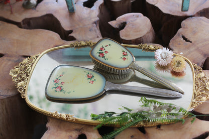 Antique Matson Dogwood Mirror Tray