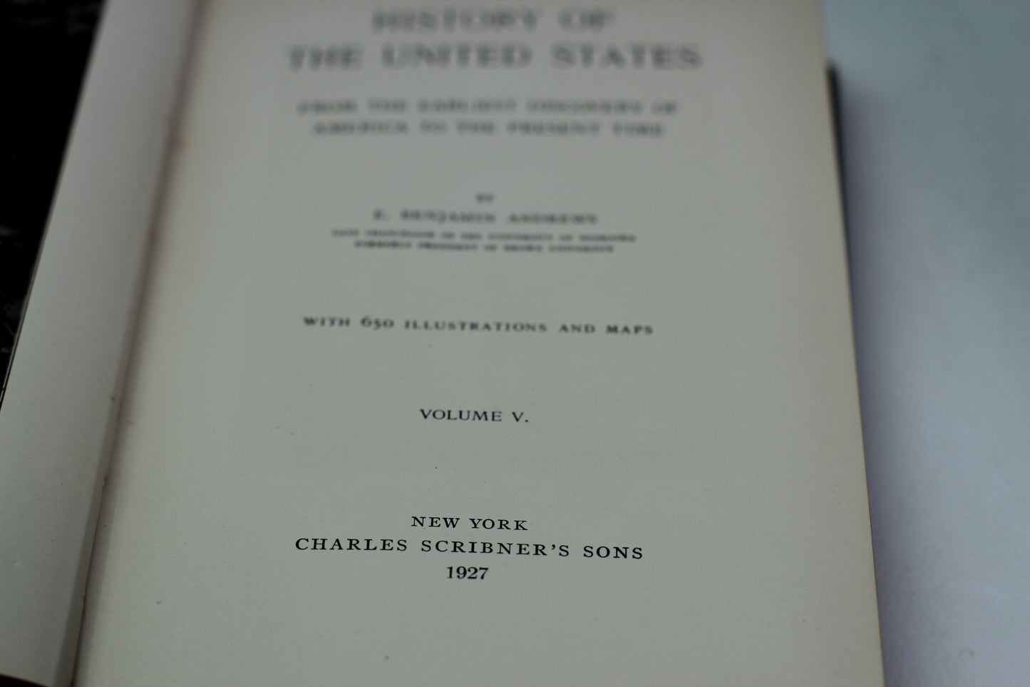 Antique Book, History of the United States, 1927, Hardback