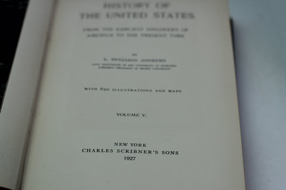 Antique Book, History of the United States, 1927, Hardback