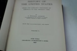 Antique Book, History of the United States, 1927, Hardback