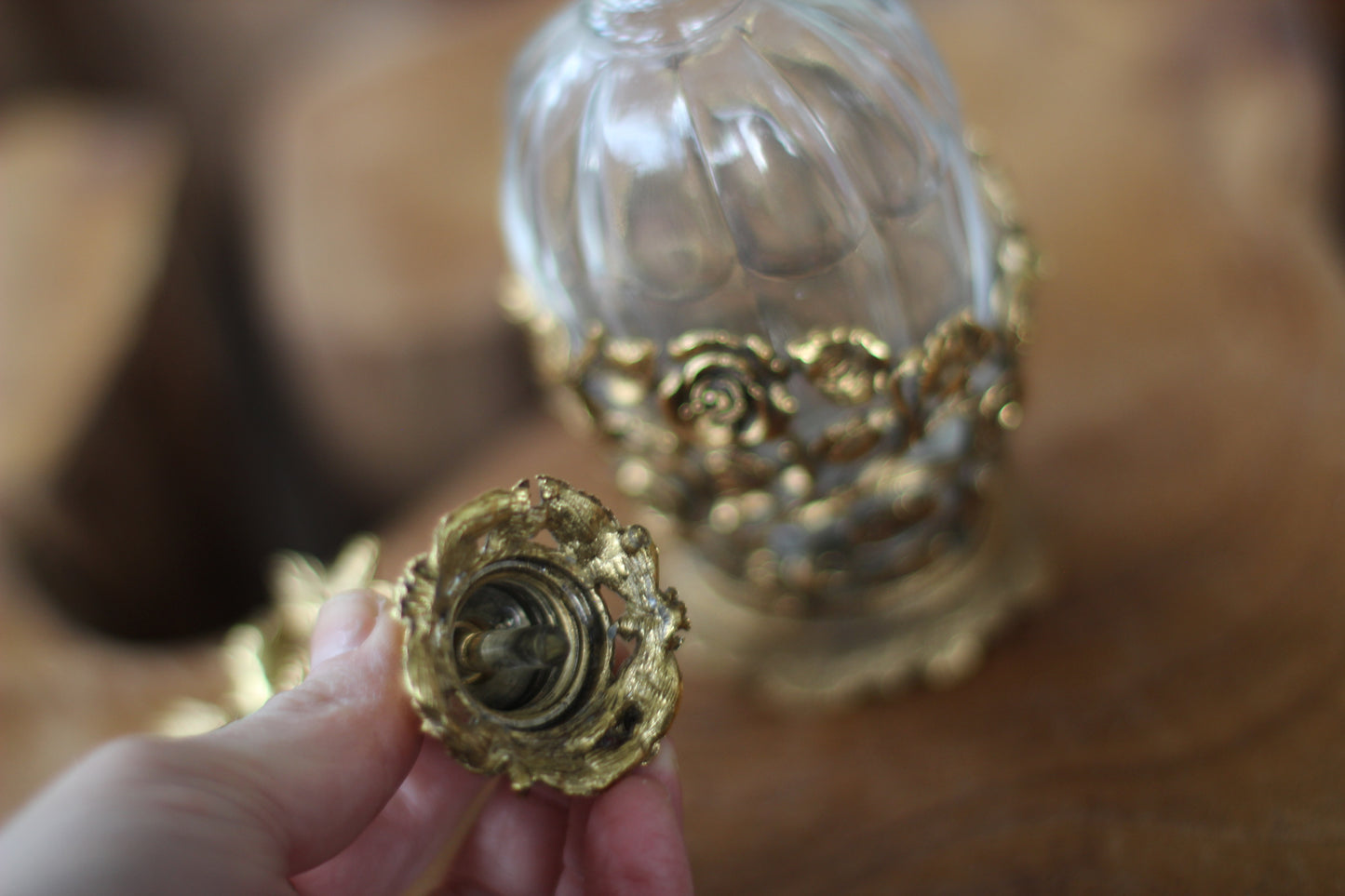 Antique Matson Roses Birds Dogwood Flowers Perfume Bottle