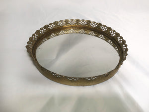 Vintage Circular Mirror Tray