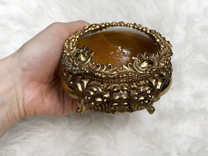 Antique Gold Gilt Jewelry Box