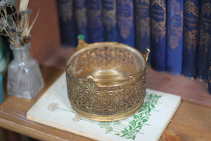 Antique Floral Filigree Bronze Jar