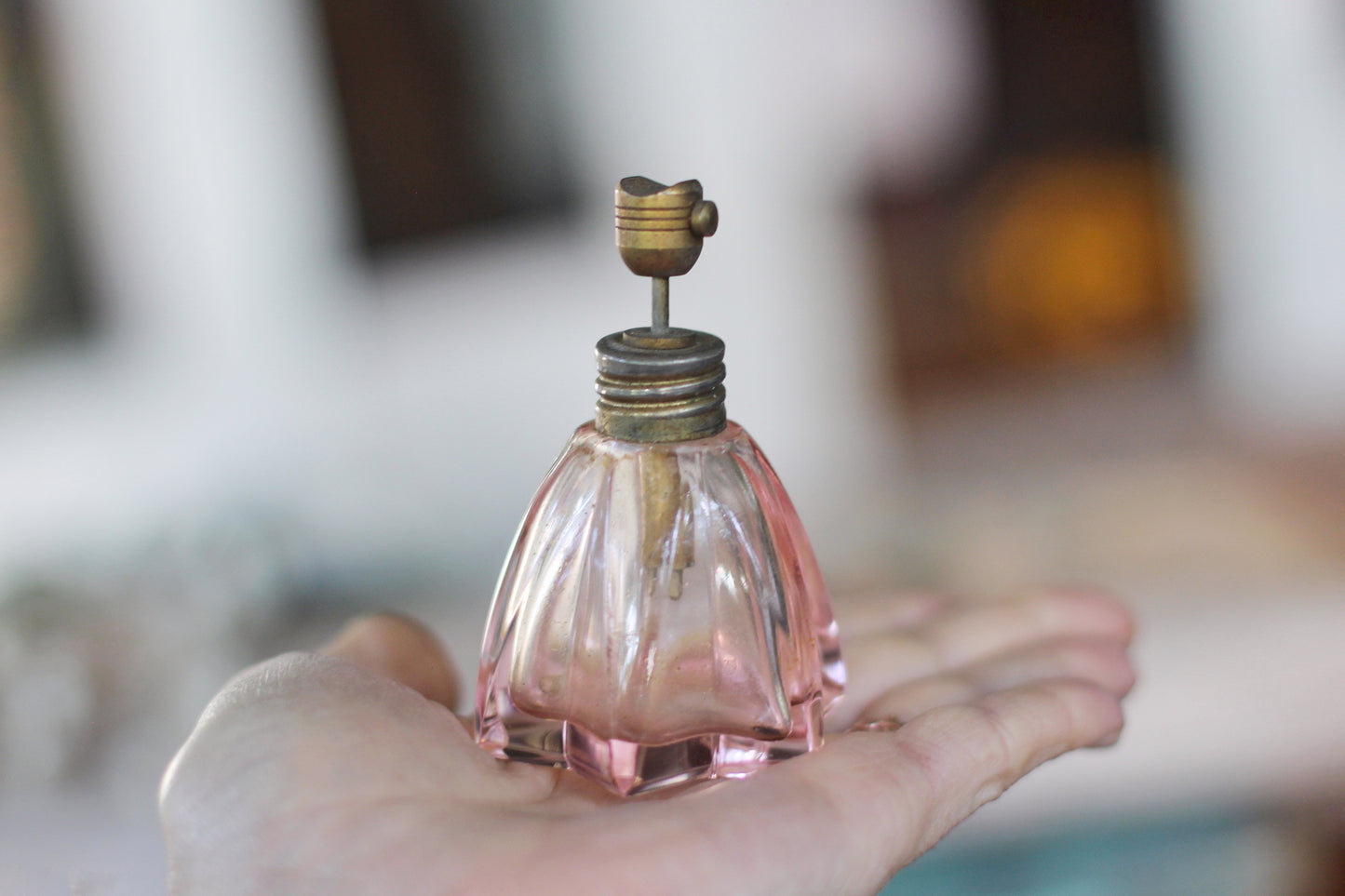 Antique Pink Perfume Bottle