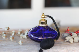 Antique Blue Bronze Murano Long Automizer Perfume Bottle
