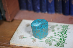 Antique Rustic Turquoise Cardboard Ring Box