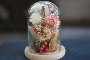 Medium Dried Flowers Glass Dome / Cloche