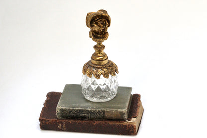 Antique Tall Floral Perfume Bottle