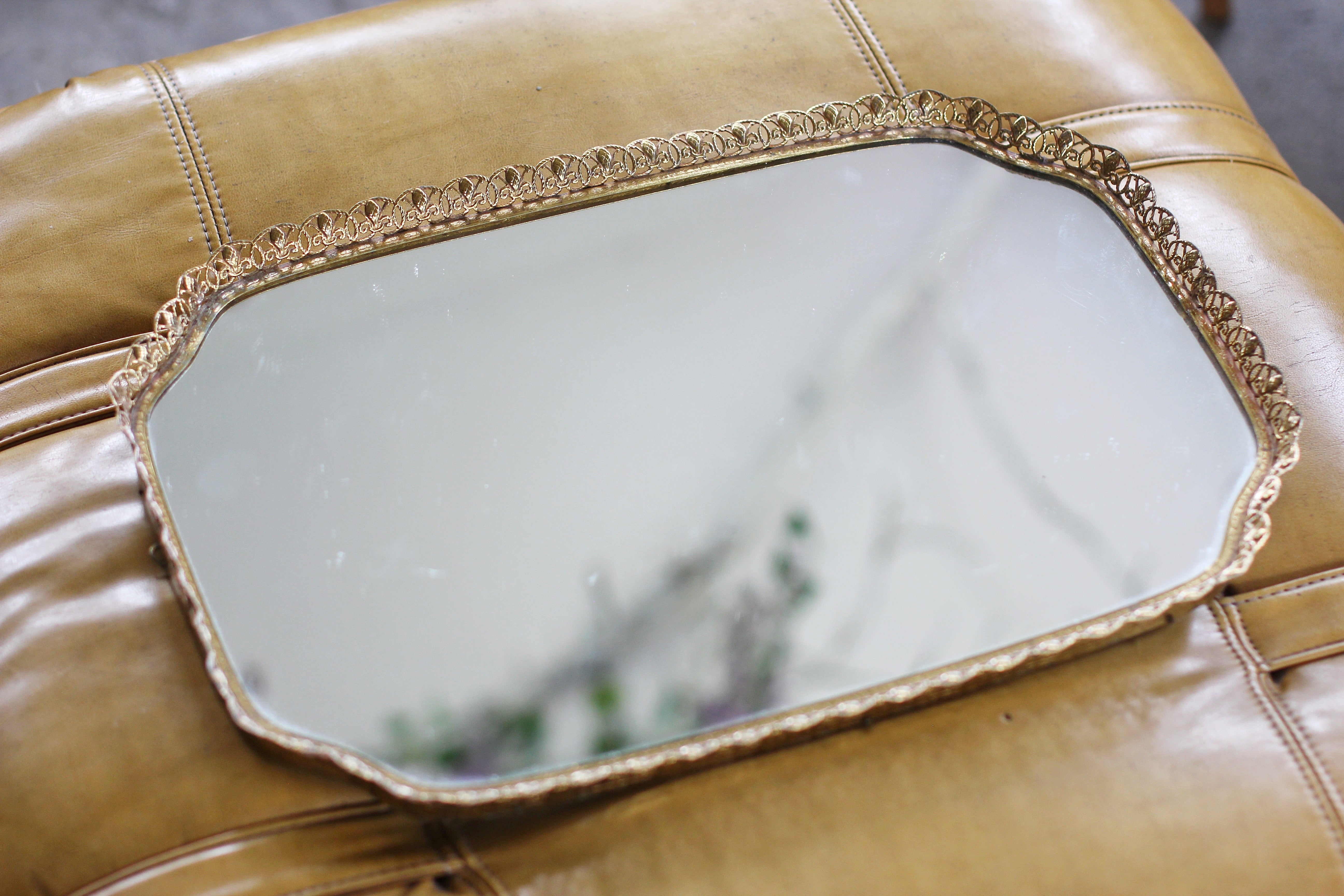 Antique Filigree Mirror Tray