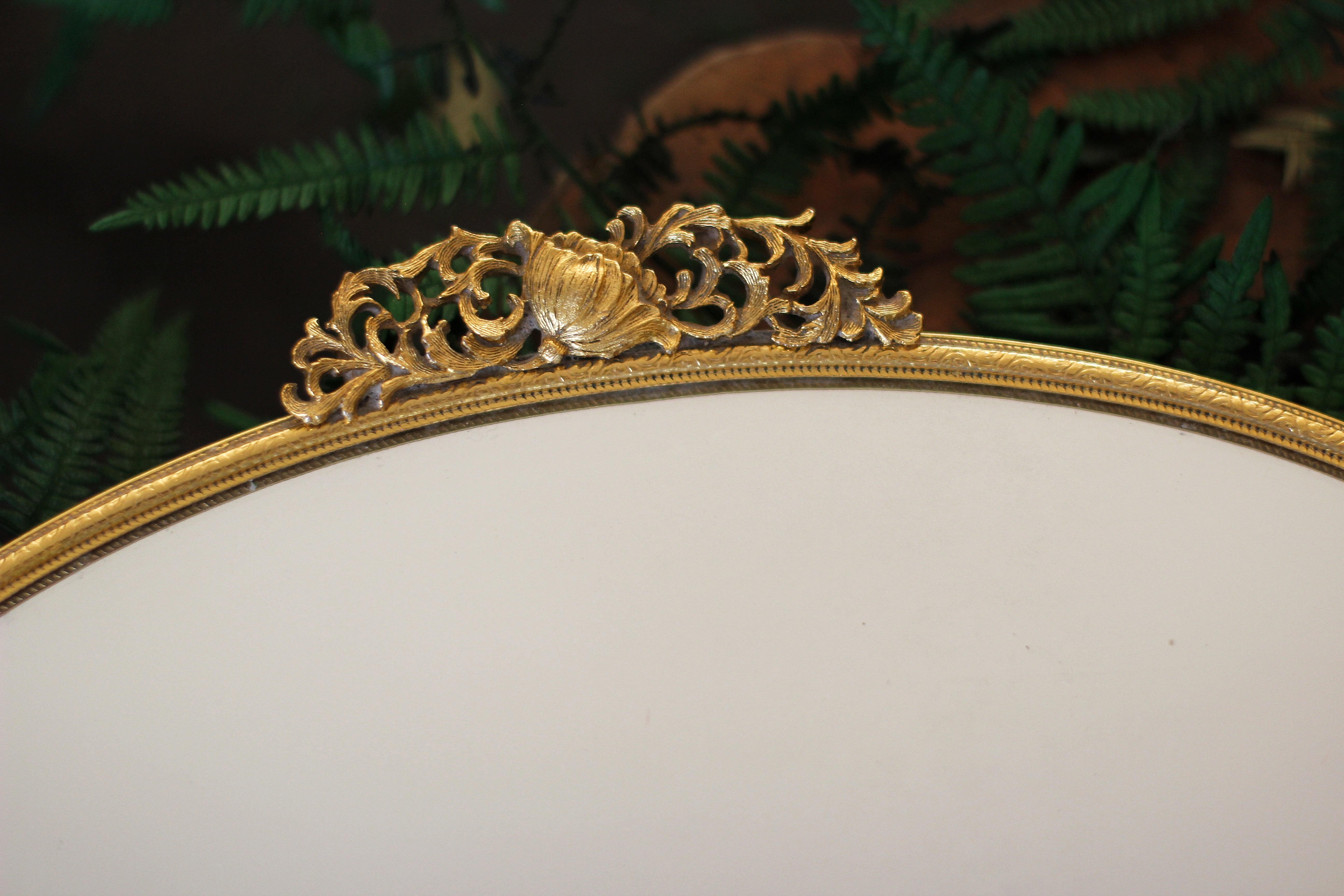 Antique Floral Dogwood Matson Mirror Tray