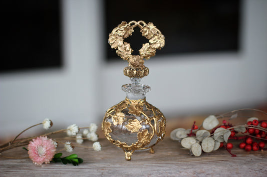 Antique Rare Leaves Perfume Bottle