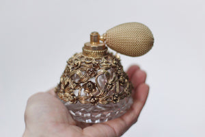 Antique Floral Atomizer Perfume Bottle