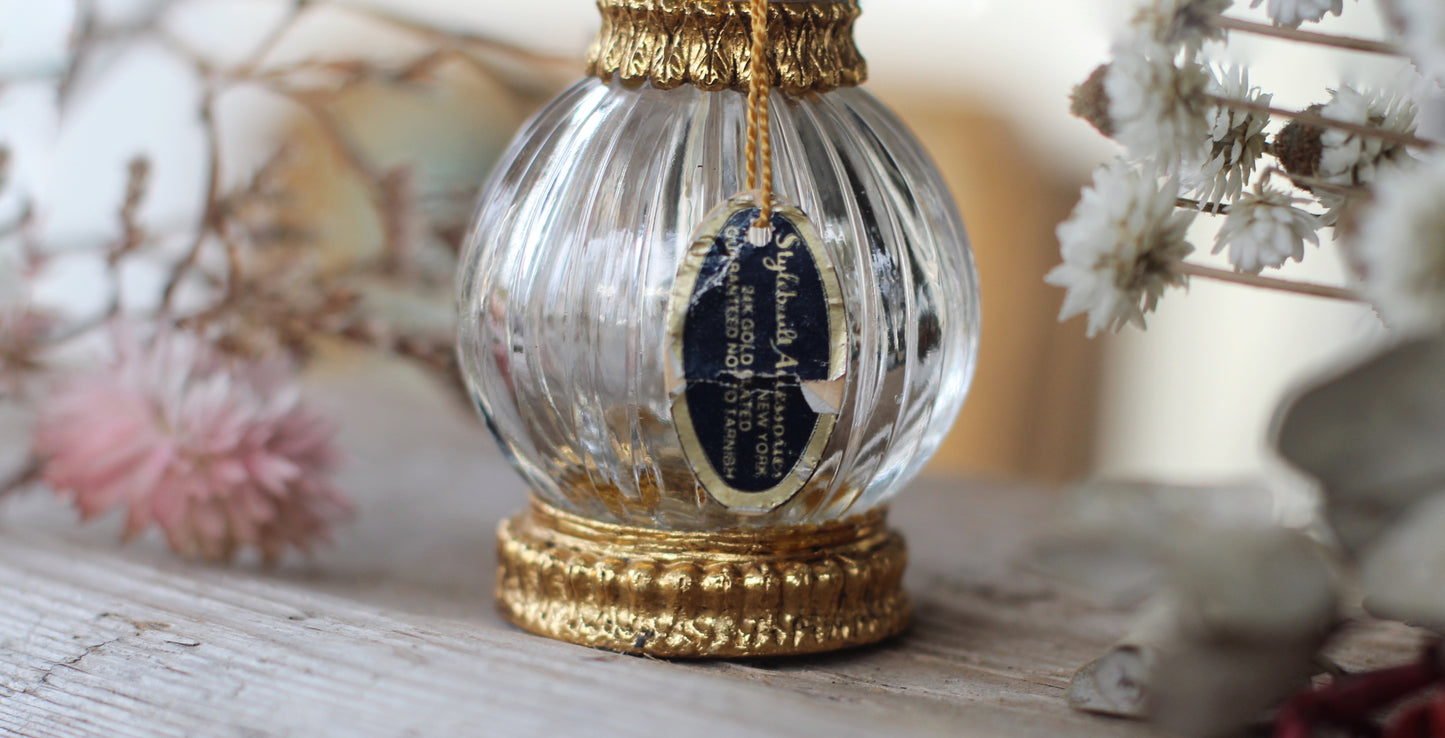Antique Stylebuilt Birds Dogwood Flowers Perfume Bottle
