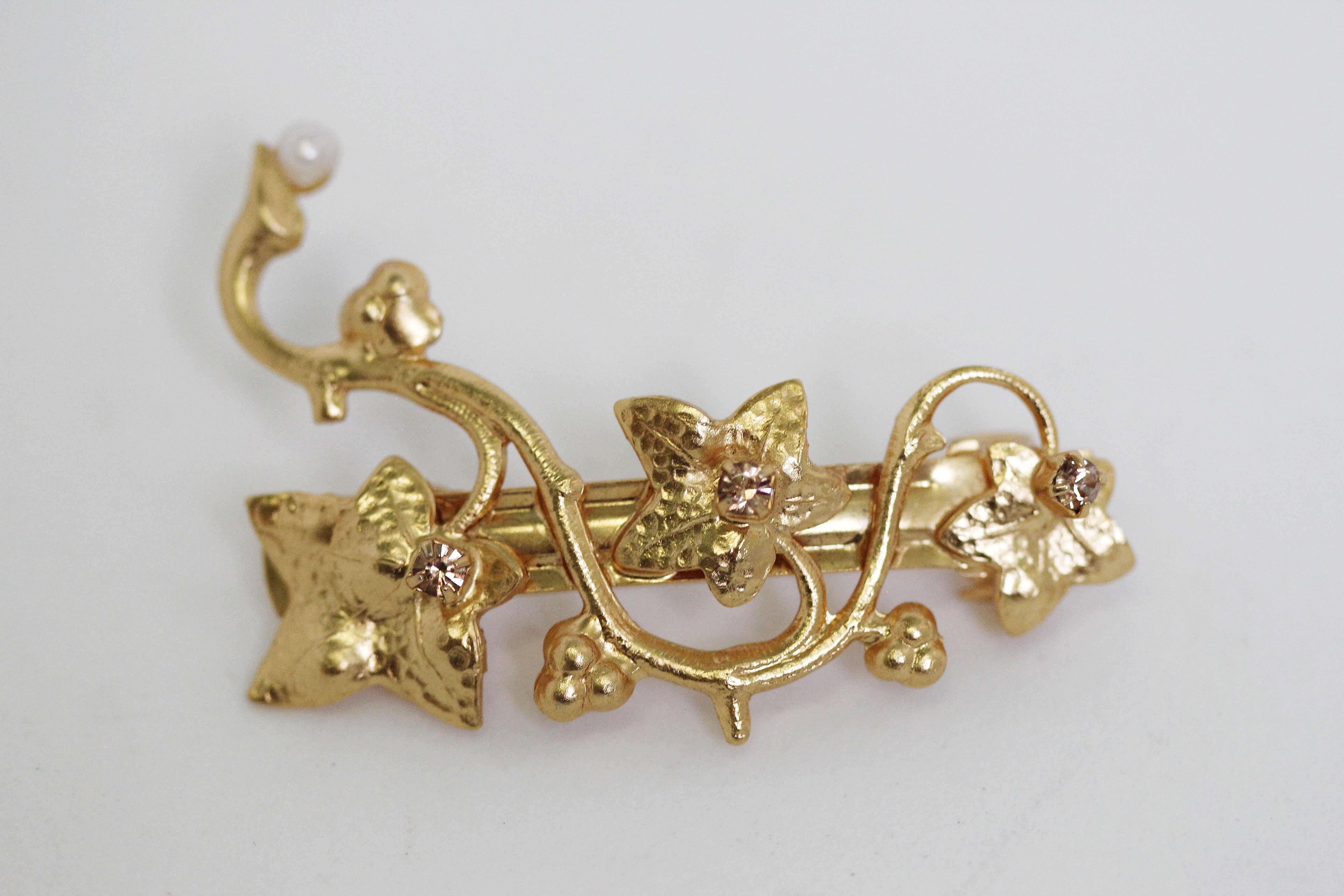 Ivy Crystals Barrette