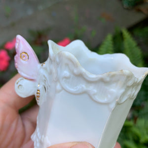 Antique Butterfly Porcelain Tea Cup