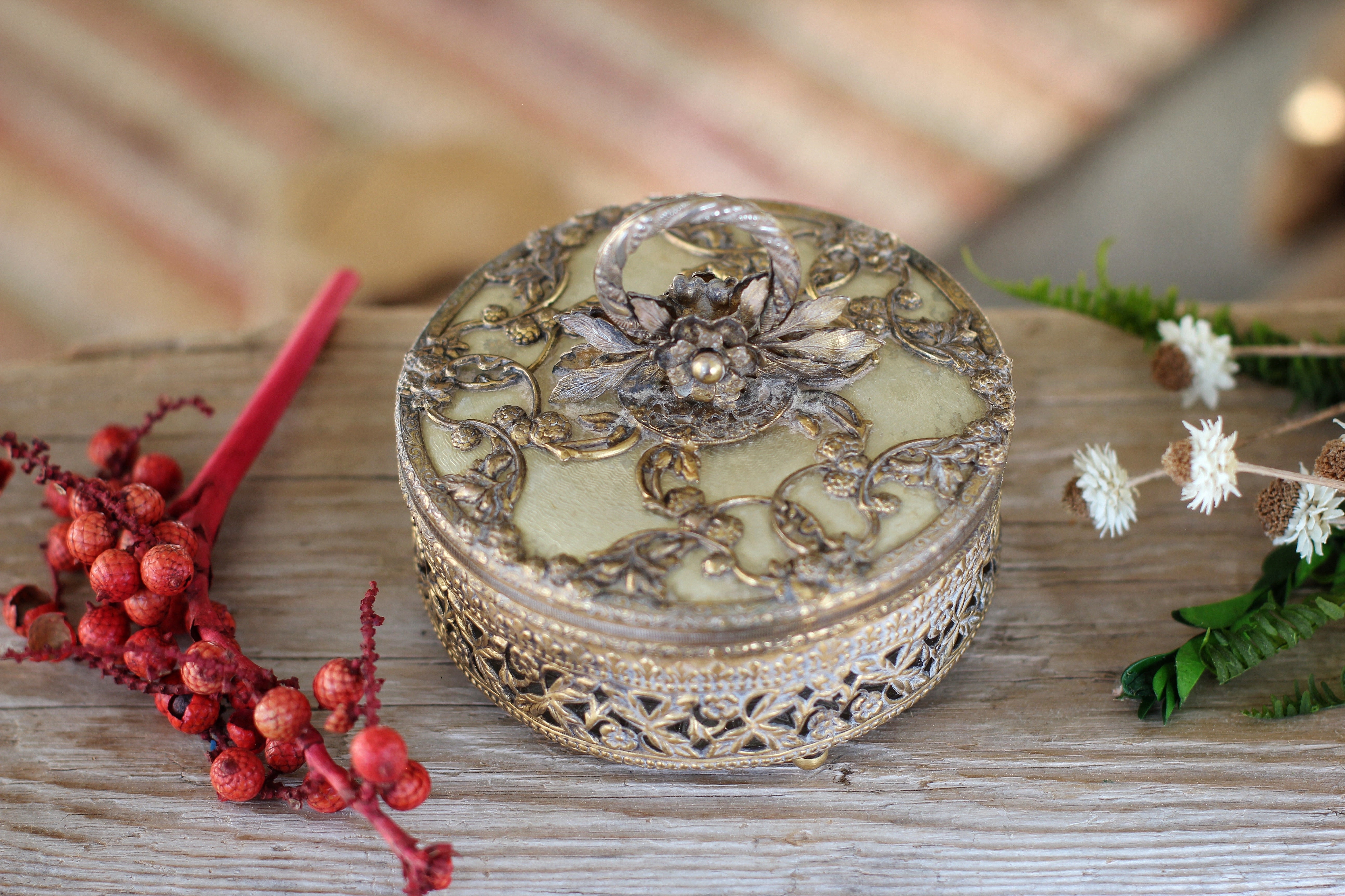 Vintage Floral Jar
