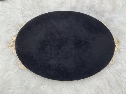 Antique White Gold Floral Rose Vanity Mirror