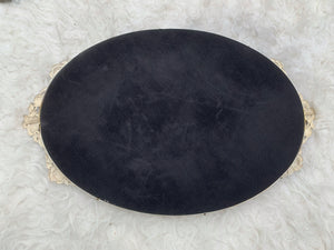 Antique White Gold Floral Rose Vanity Mirror