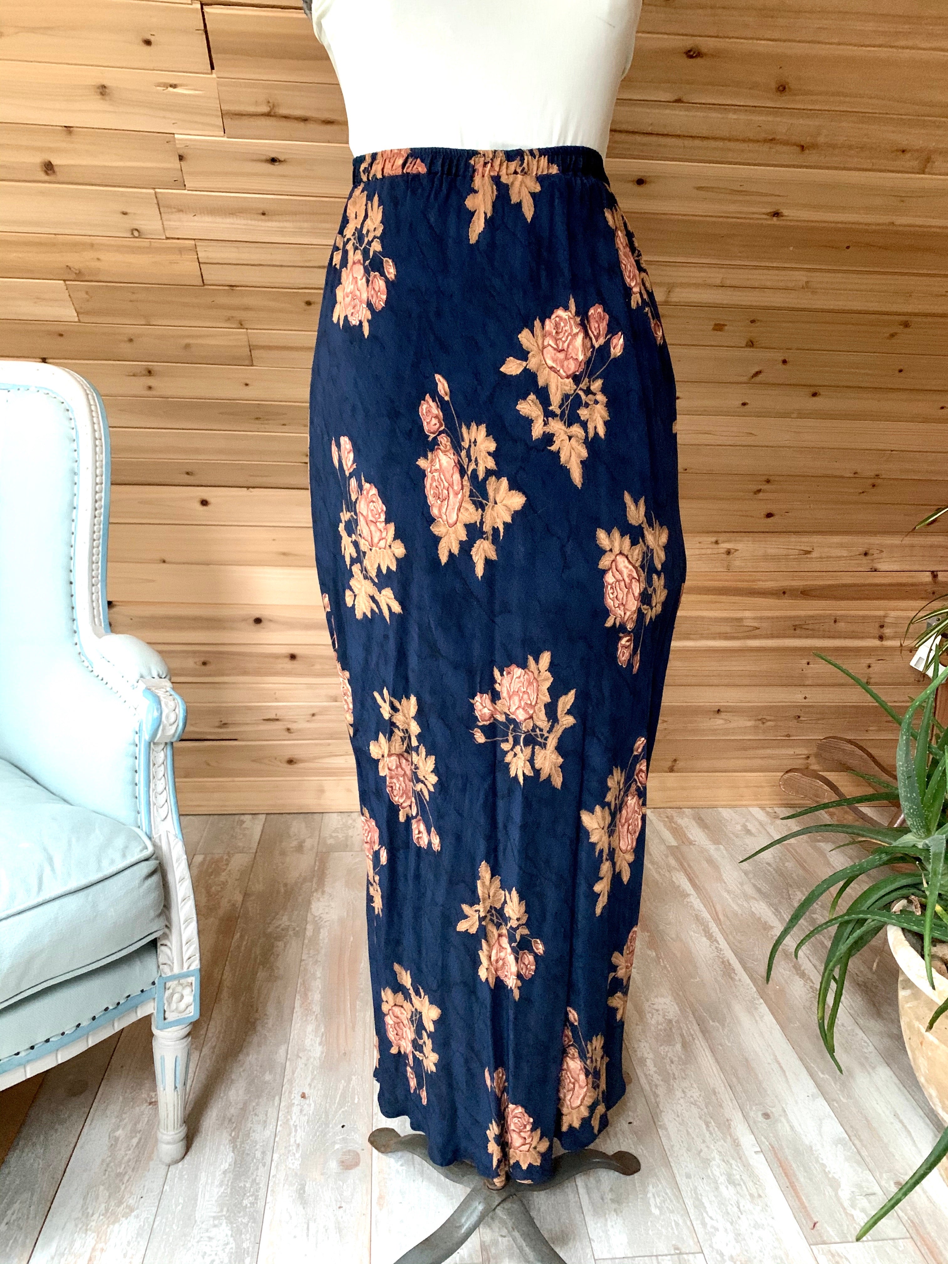 Vintage Floral Navy Carol Anderson Skirt
