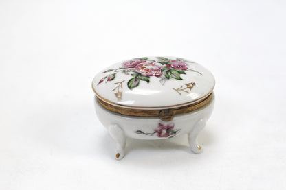 Antique Floral Porcelain Trinket