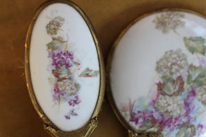 Antique Porcelain Hydrangeas Floral Vanity Set