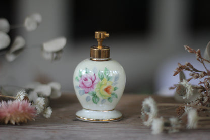 Antique Floral Porcelain Perfume Bottle