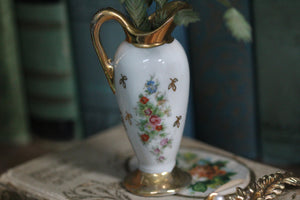 Antique Small Floral Porcelain Vase