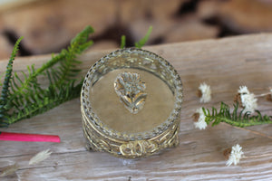Vintage Rounded Floral Dogwood Jewelry Box